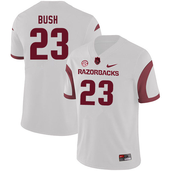 Men #23 Devin Bush Arkansas Razorbacks College Football Jerseys Sale-White